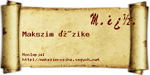 Makszim Őzike névjegykártya